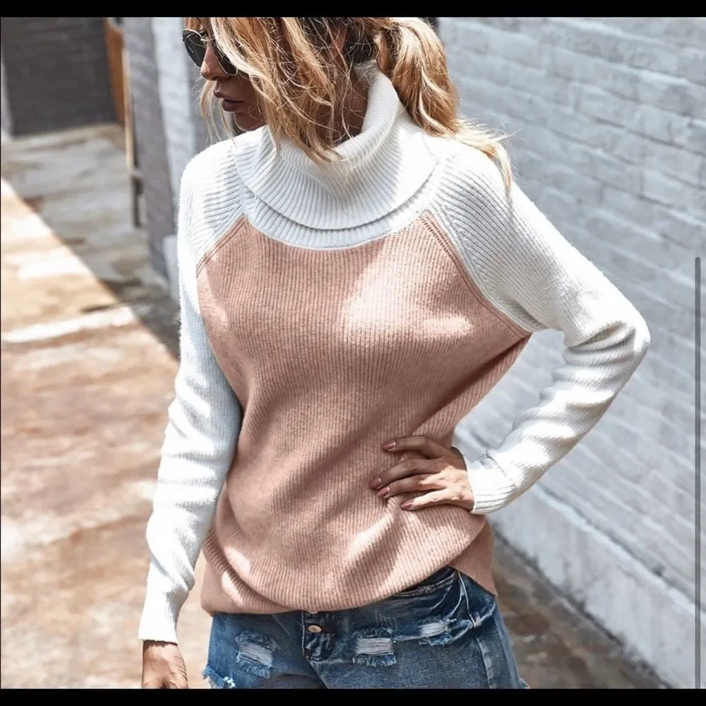 Beautiful Pink Turtleneck Sweater
